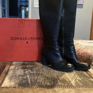 Donald J Pliner Black Taria Over-The-Knee Boots-Size 9.